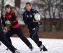Scotland's Chris Paterson takes part in a game of touch in the snow