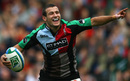 Danny Care of Quins celebrates scoring a try 