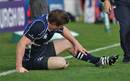 Brian O'Driscoll of Leinster surveys an injury