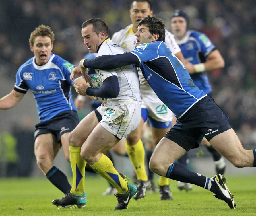Leinster's Shane Horgan shackles Clermont's Benoit Baby