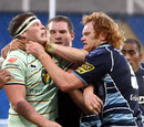 Cardiff skipper Paul Tito gets to grips with the Saints' Dylan Hartley