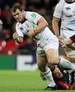 Leinster prop Cian Healy breaches the Saracens defence