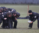 Ben Youngs feeds Leicester's imaginary scrum at training