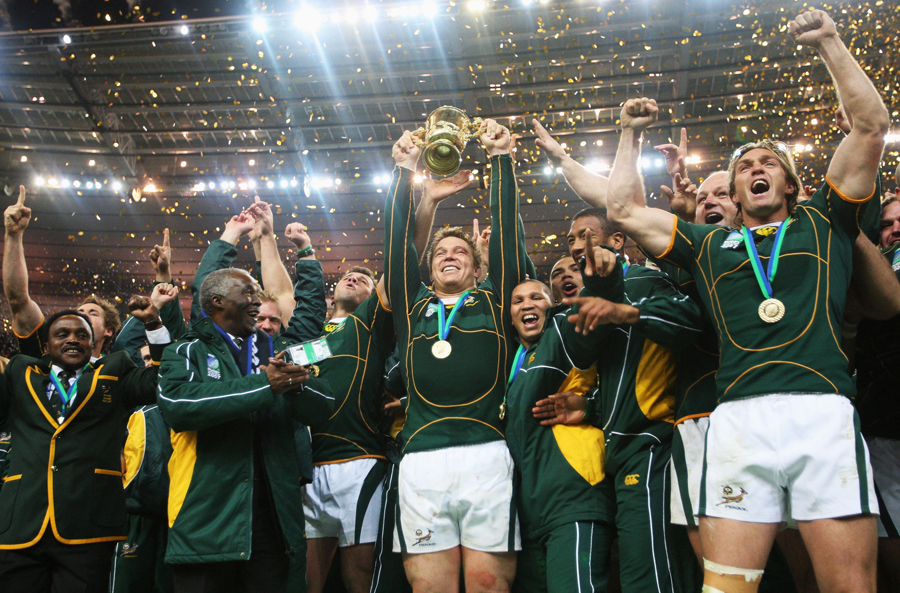 South Africa celebrate winning the 2007 Rugby World Cup