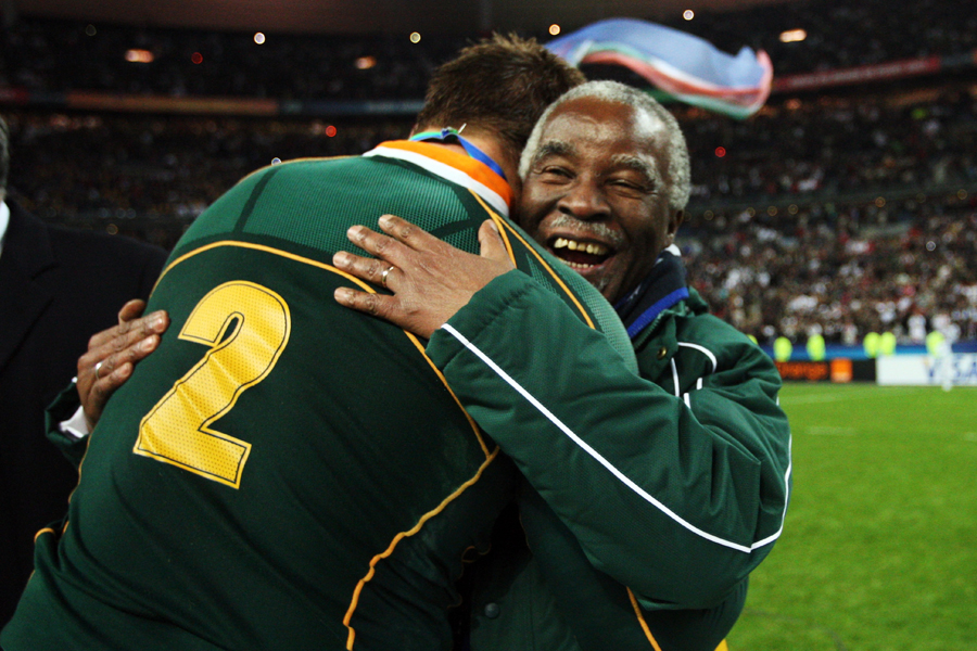 Springboks skipper John Smit and South Africa President Thabo Mbeki