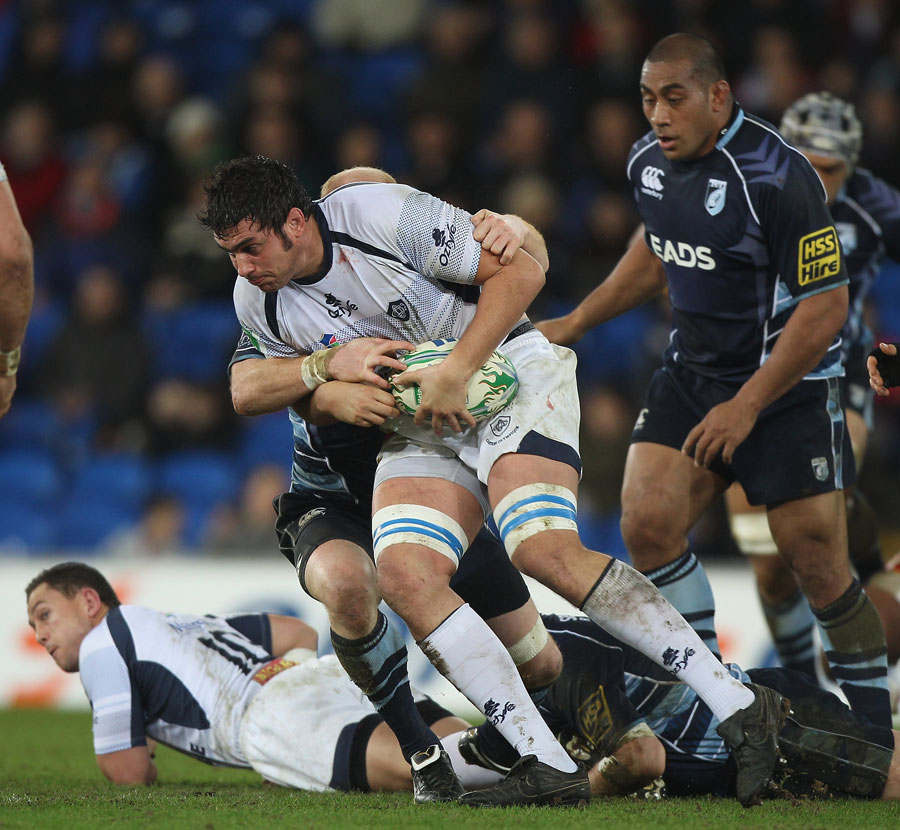 Castres' Mathias Rolland is wrapped up