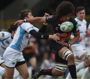 Toby Faletau loses control of the ball during the Dragons' defeat to Glasgow