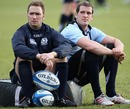Scotland's Dan Parks and Rory Lamont take a break in training