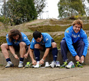 Italy's players get ready for training