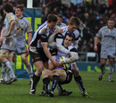 Haydn Thomas takes the plaudits from his Exeter team-mates