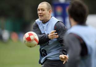 England centre Mike Tindall throws a pass during training, England training session, Pennyhill Park Hotel, Bagshot, England, February 2, 2011