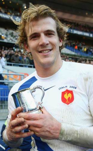 France winger Aurelien Rougerie with the Man of the Match award, France v Italy, Six Nations, Stade de France, March 9 2008