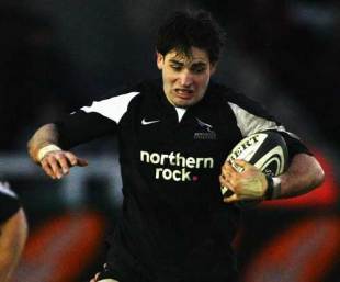 Newcastle Falcons flanker Brent Wilson in action against Worcester, January 6 2008