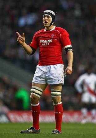 Wales skipper Ryan Jones during the Six Nations clash with England at Twickenham, February 2 2008