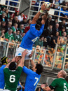 Italy lock Santiago Dellape' claims a lineout