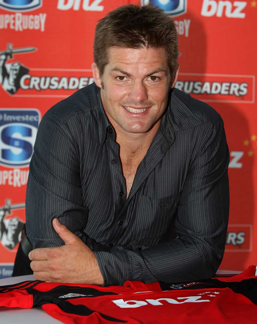 Crusaders captain Richie McCaw poses for the cameras