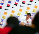 France coach Marc Lievremont fields questions from the media