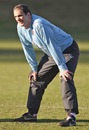 England manager Martin Johnson looks on during training