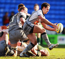 Newcastle scrum-half Micky Young takes a quick tap