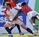 England's Ben Gollings looks to move the ball