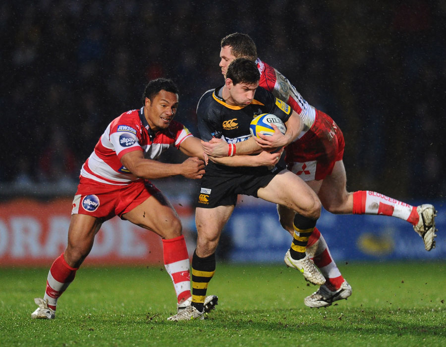 Wasps centre Dom Waldouck is shackled