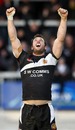 Exeter's Luke Arscott celebrates victory over Quins