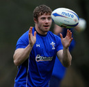 Wales wing Leigh Halfpenny keeps his eye on the ball