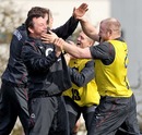 England's Steve Thompson and Dan Cole get to grips with each other
