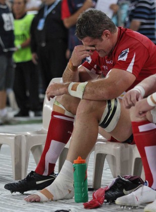 Reds captain James Horwill reflects on an ankle injury, Waratahs v Reds, Super Rugby, ANZ Stadium, Sydney, Australia, February 26, 2011