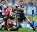 Lionel Mapoe barges Andries Bekker into touch