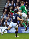 Ireland fullback Luke Fitzgerald rises to claim a high ball