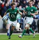 Ireland fly-half Ronan O'Gara races round to score