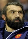 France's Sebastien Chabal sits out the action