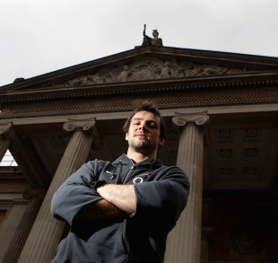 England fullback Ben Foden poses at Oxford's Ashmolean Museum, Oxford, England, March 1, 2011