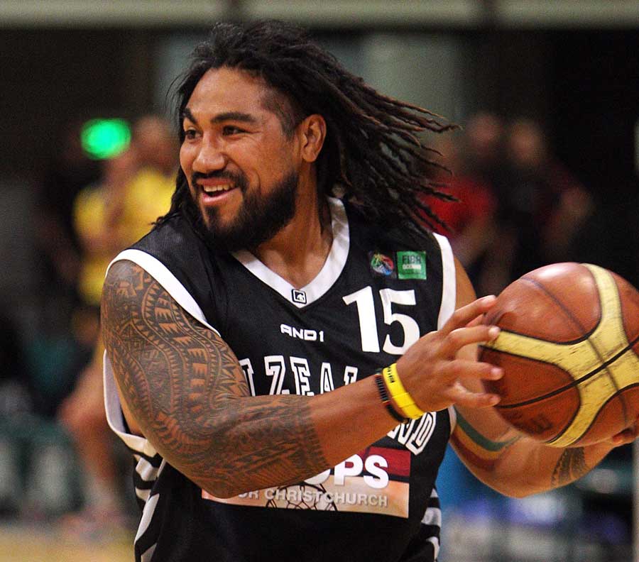 The Hurricanes' Ma'a Nonu takes part in a charity basketball game