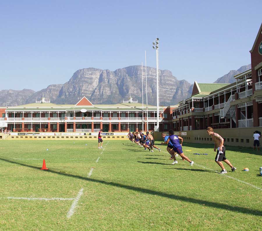 The Highlanders train in the shadow of Table Mountain
