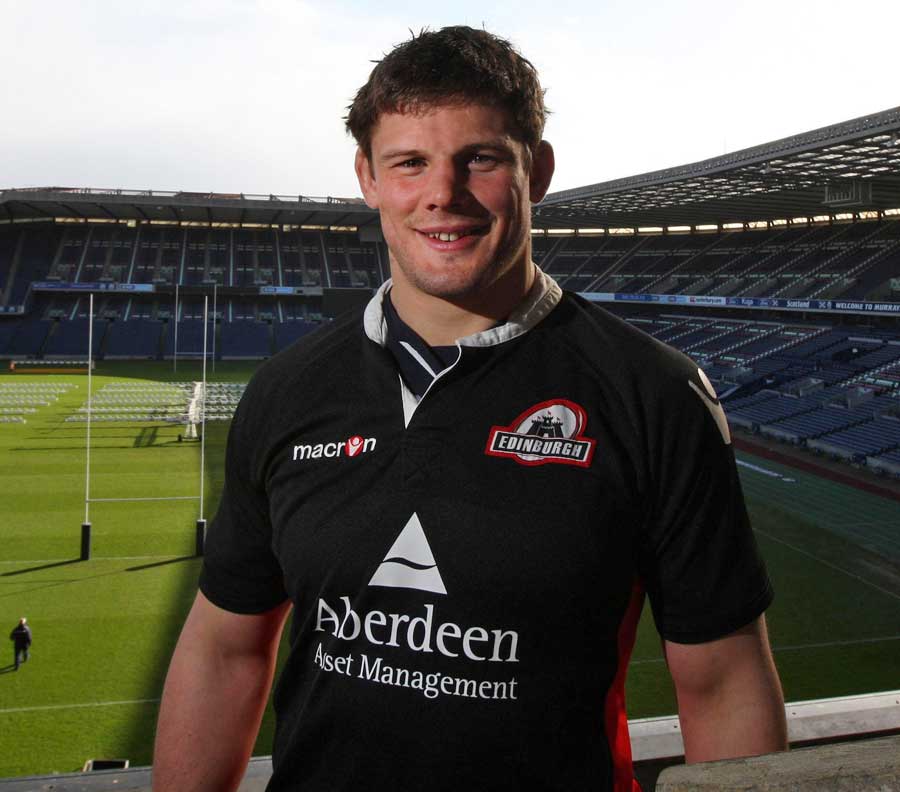 Edinburgh's Ross Ford poses at Murrayfield having signed a new contract