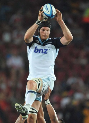 Blues lock Ali Williams claims a lineout, Lions v Blues, Super Rugby, Ellis Park, Johannesburg, South Africa, March 4, 2011