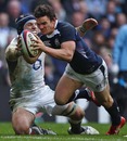 Scotland's Max Evans stretches to score a try