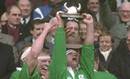 Ireland celebrate with the Millennium Trophy