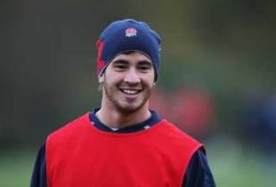 Danny Cipriani of England looks on during an England training session at the Pennyhill Park Hotel in Bagshot, England on October 30, 2008. 