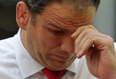 England manager Martin Johnson reacts to his side's defeat to Ireland