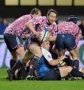 Stade Francais' Julien Dupuy looks to spark an attack