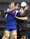 France's Olivier Magne claims a lineout