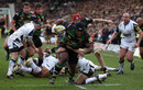 Northampton prop Brian Mujati charges over to score