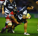 Sale centre Andy Tuilagi takes on the Gloucester defence