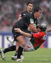 Toulouse's Louis Picamoles is halted by Biarritz's Magnus Lund
