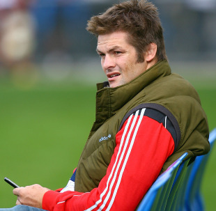 The Crusaders' Richie McCaw watches on from the bench, Highlanders v Crusaders, Super Rugby, Carisbrook, Dunedin, New Zealand, March 19, 2011