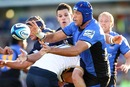 Western Force lock Nathan Sharpe off loads the ball