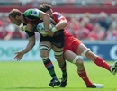 Munster's David Wallace clings on to Harlequins' Chris Robshaw